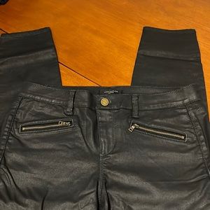 Ann Taylor Coated Moto Style Jeans Petite